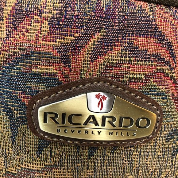 NWOT Ricardo Beverly Hills Palm Trees Large Tapestry Travel Tote Carry On Bag - Picture 2 of 13